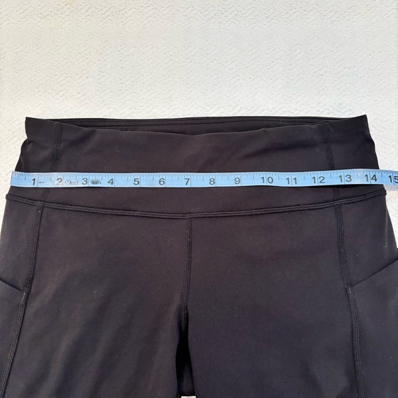 Lululemon Wunder Under Black Crop Leggings Size 6 Mesh Detail Drawstring Pockets - Picture 12 of 13